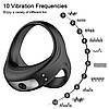 Потрійне ерекційне віброкольцо на пінис і мошонку USB - Чорний, фото 7