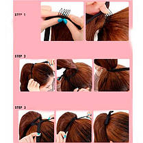 Шиньйон накладний хвіст на стрічці Didaka пряме волосся "Шатенка" - 50 см - Каштановий, фото 4