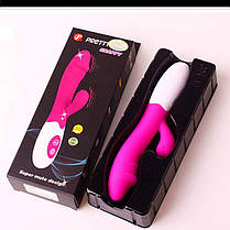 Вібратор подвійний кролик USB - Рожевий - Вібратори, фото 2