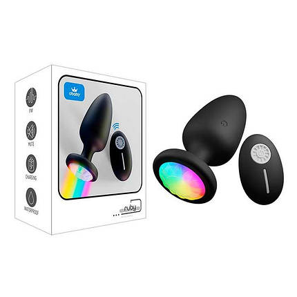 Світна анальна пробка з вібрацією 10X Light Up Rechargeable Anal Plug - 9,8*4,4 см - Анальні іграшки, фото 1