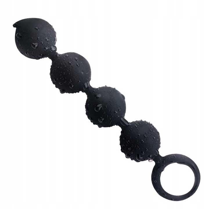 Анальні намисто Langsha - Чорний - 15*2,2 см — Анальні іграшки