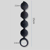 Анальні намисто Langsha - Чорний - 15*2,2 см — Анальні іграшки, фото 3