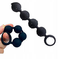 Анальні намисто Langsha - Чорний - 15*2,2 см — Анальні іграшки, фото 5