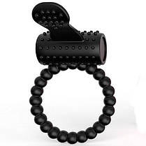 Ерекційне кільце з вібрацією - Чорний, фото 3