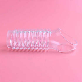 Рельєфна насадка на пеніс з відкритою голівкою - Прозорий - 11.5*4см