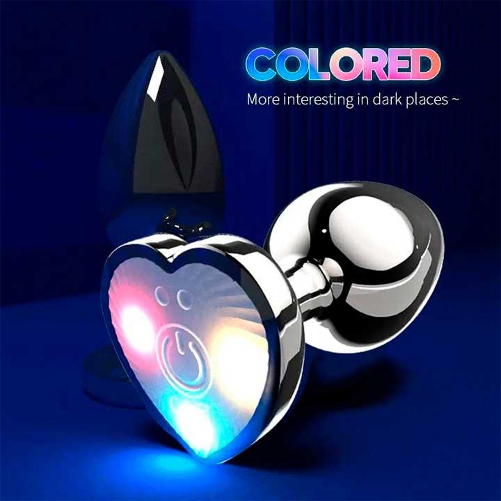 Сталева смарт  анальна пробка, що світиться Magic Motion Equinox USB з Д/К  - 8,2*3,4 см — Анальні іграшки