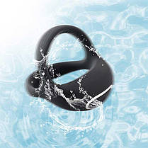 Потрійне ерекційне смарт віброкільце на пеніс і мошонку "Love Spouse" - Чорний, фото 5