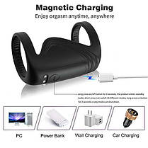 Смарт насадка на пеніс із вібрацією Black Velvets Sleeve синій, фото 5