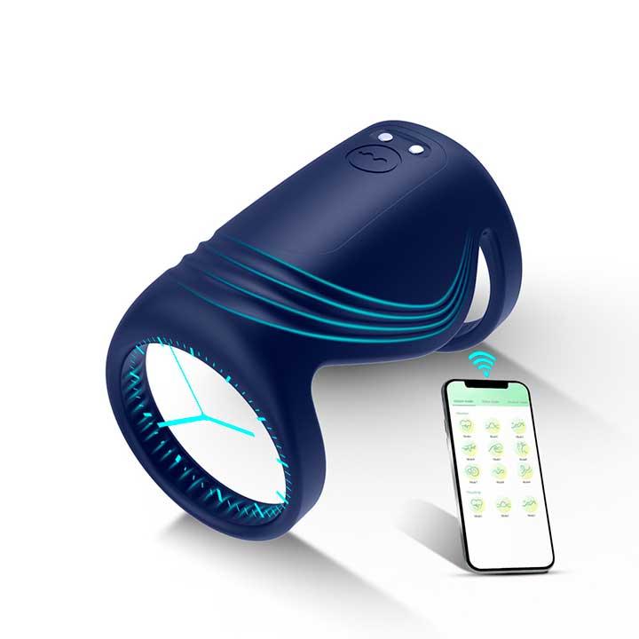 Смарт насадка на пеніс із вібрацією Black Velvets Sleeve синій