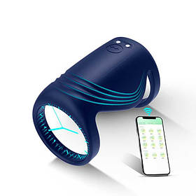 Смарт насадка на пеніс із вібрацією Black Velvets Sleeve синій