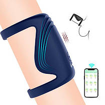 Смарт насадка на пеніс із вібрацією Black Velvets Sleeve синій, фото 3