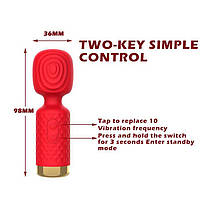 Міні вібратор для клітора мікрофон USB червоний — Вібратори, фото 3