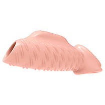 Насадка на пеніс та мошонку з вібрацією Choke Ring тілесний, фото 4