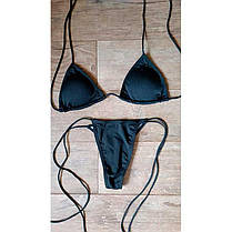 Купальник бікіні роздільний із м'якою чашкою на зав'язках XS-S жовтогарячий, фото 5