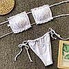 Купальник шторки на зав'язках S-M білий, фото 9