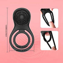 Смарт віброкільце на пеніс і мошонку Love Spouse "Троянда" чорний, фото 3