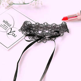 Ажурний мереживний чокер зі щільного гіпюру Tender Sweet - Чорний - Еротична білизна