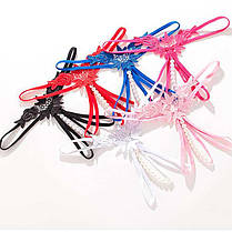 Стрінги з намистинками та квітами - Рожевий - S/M - Еротична білизна, фото 5