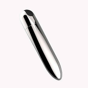 Водонепроникна вібропуля 10 режимів USB - Срібло - Вібратори, фото 1