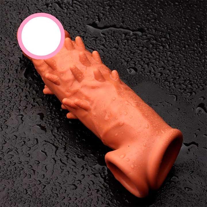 Насадка на пеніс із фіксацією мошонки та шипами Toyfa XLover - Тілесний