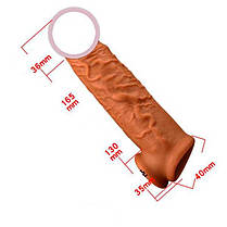 Насадка на пеніс із фіксацією мошонки та шипами Toyfa XLover - Тілесний, фото 4