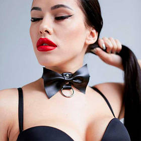 Сексуальний чокер з бантом - Чорний - Садо-мазо
