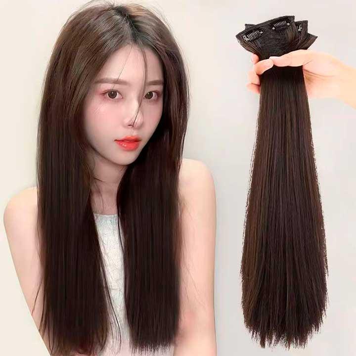 Набір тресів на шпильках 3 шт 55 см темно коричневий