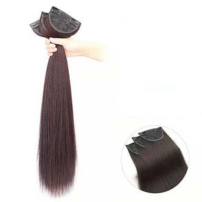 Набір тресів на шпильках 3 шт 55 см темно коричневий, фото 2