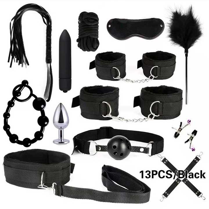 БДСМ набір із 13 предметів - Чорний - Садо-мазо