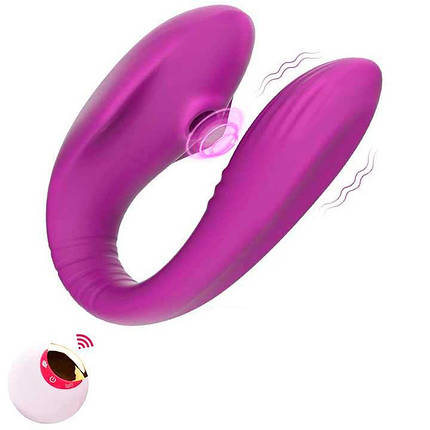 Вакуумный вибратор для пар Jony 13 режимів вібрації Фіолетовый, фото 1