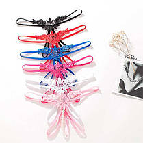 Стрінги з намистинками та квітами - Рожевий - S/M - Еротична білизна, фото 3