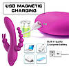Вагінально-анальний вібратор Super Rebbit 3в1 12 режимів Фуксія, фото 10