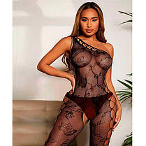 Еротичний БодіСтокінг через плече - Чорний - S/M/L - Еротична білизна, фото 2