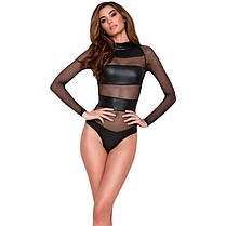 Ефектне латексне боді із сіточкою, фото 3