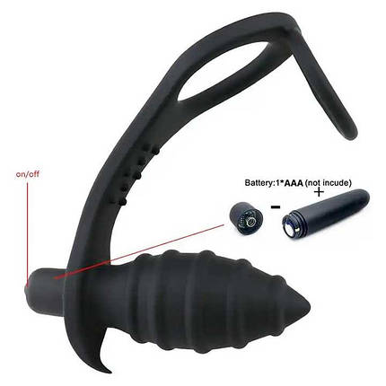 Унікальний Вібромасажер для анальної стимуляції та масажу простати 10-ти частотний 3.6 см - Чорний, фото 1