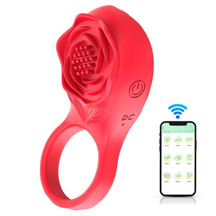 Смарт віброкольцо на пінис Love Spouse "Троянда"