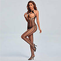 Еротичний бодістокінг з відкритими грудьми та відкритим доступом - Чорний - S/M/L - Еротична білизна, фото 3