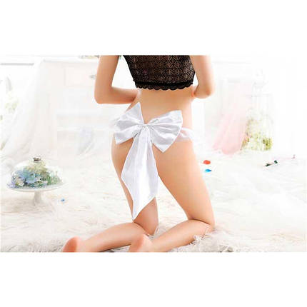 Сексуальні трусики з бантом - Білий - S/M - Еротична білизна, фото 1