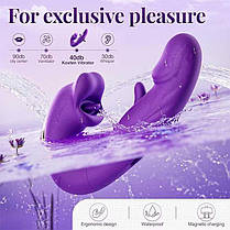 Вібратор 3в1 Pretty Love Night Lover 19 режимів фіолетовий, фото 4