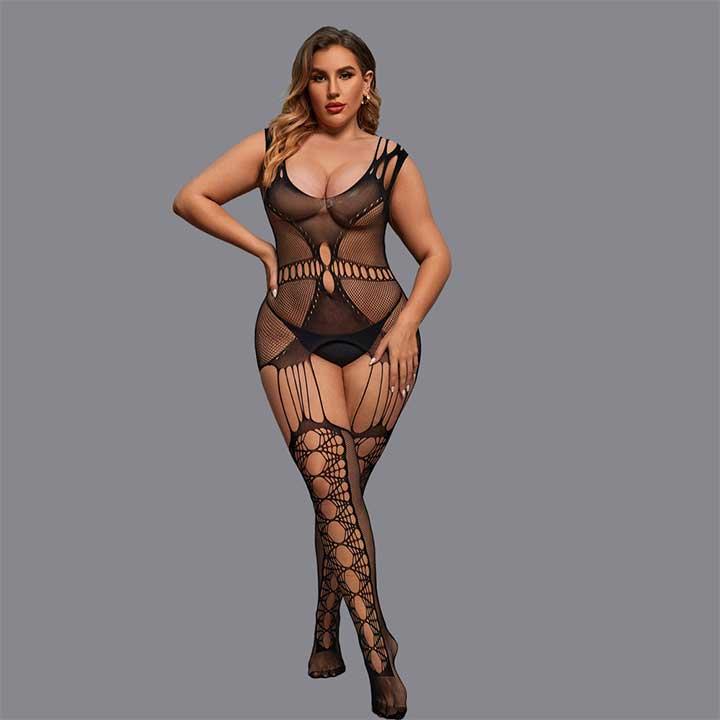 Сексуальний бодистокінг з імітацією панчох L-XXL- Еротична білизна