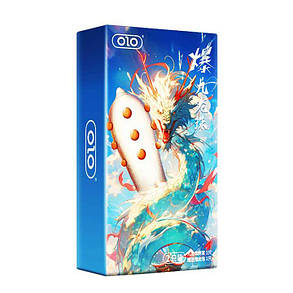 Презервативи із шипами супертонкий OLO Nine Dragon 2 шт., фото 1