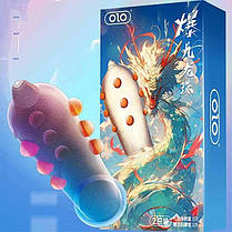 Презервативи із шипами супертонкий OLO Nine Dragon 2 шт., фото 4