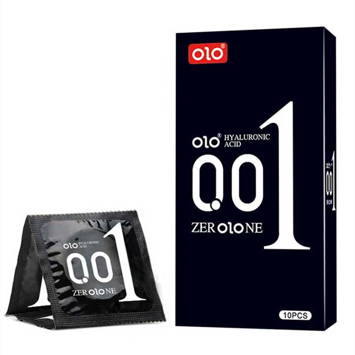 Презервативи Olo 0.01 BLACK ультратонкі з гіалуроновим мастилом 10 шт.