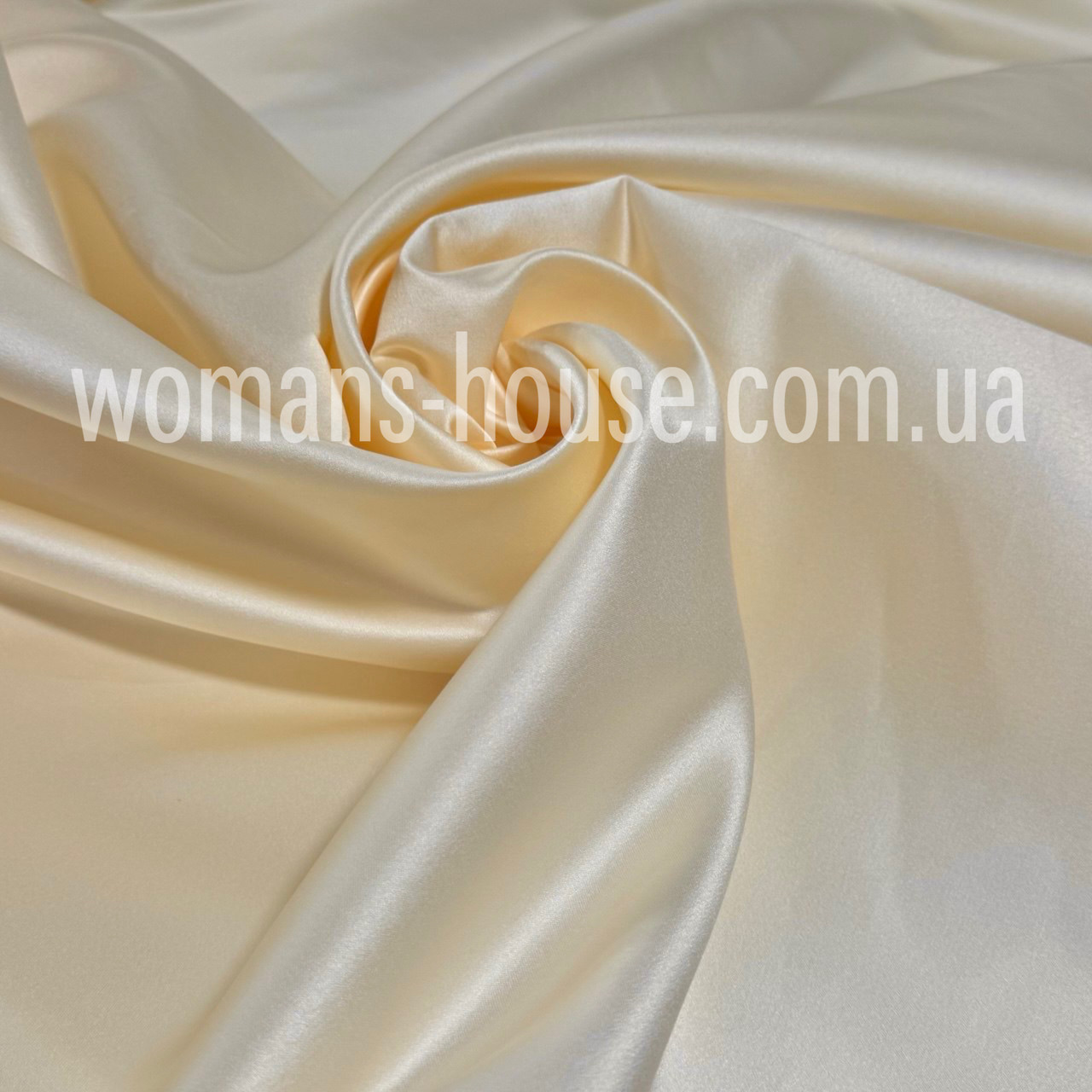 Тканина атлас прокатний Айворі, фото 1