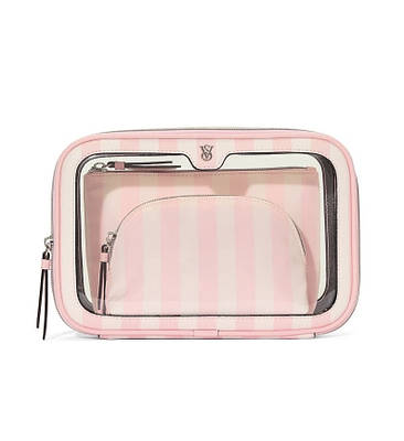 Косметичка 3 в 1 в рожеву смужку Victoria’s Secret (Вікторія Сікрет), оригінал