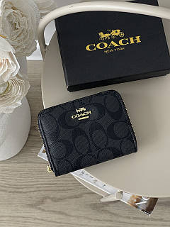 Гаманець жіночий Coach чорний міні Коуч