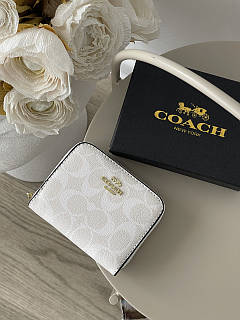Гаманець жіночий Coach білий міні Коуч