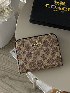 Гаманець жіночий Coach бежевий міні Коуч