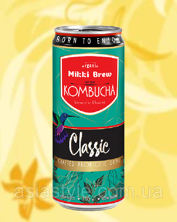 Напій Комбуча Классік, Напиток Комбуча Классик, Kombucha Classic drink, Mikki Brew, 0.33л, ВО, фото 1