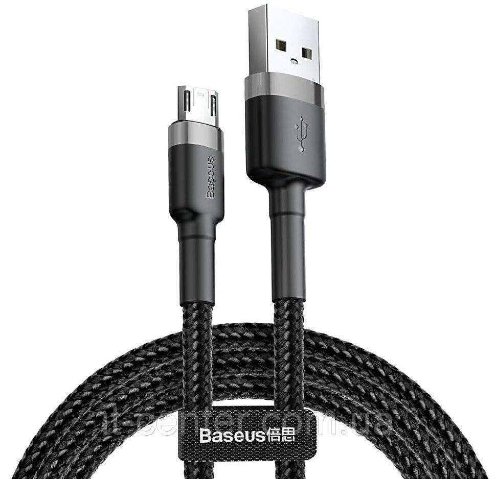 Кабель Baseus Cafule 2.4A AM / Micro USB 1m Grey/Black (CAMKLF-BG1)